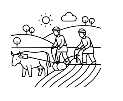 campesinos medievales arando