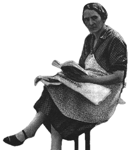 Dolores Ibarruri leyendo, fotografiada por Amado para la revista Estampa, 1931