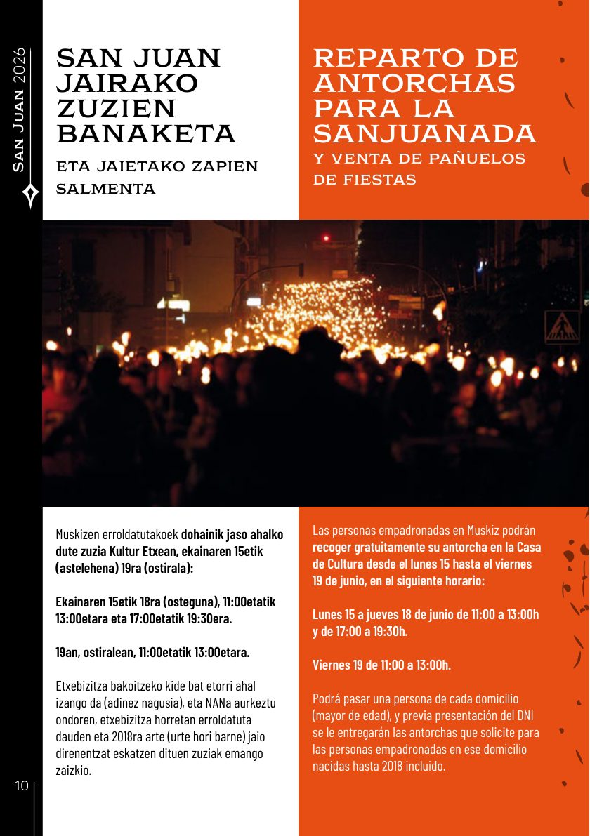 Sanjuanadarako zuzien banaketari buruzko informazioa